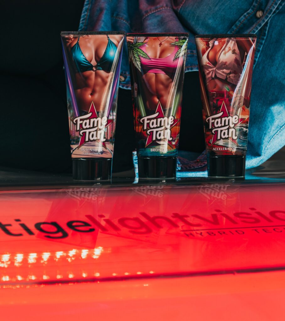 Fame Tan products tube shown